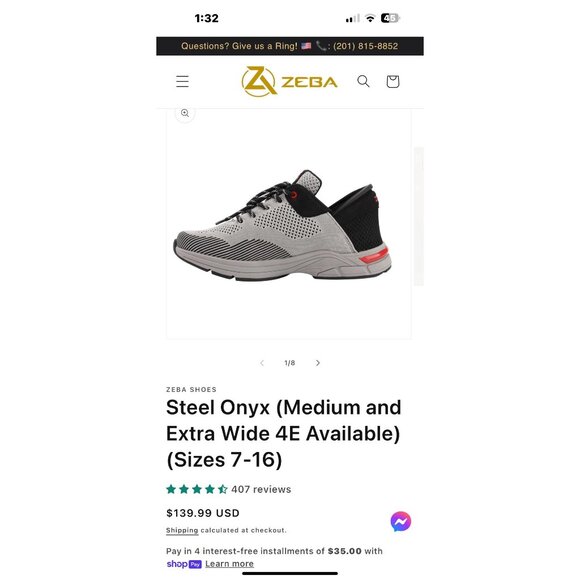 Zeba Steel Onyx Medium Sneakers Grey & Black‎ Mens Size 7.5 - Picture 15 of 15